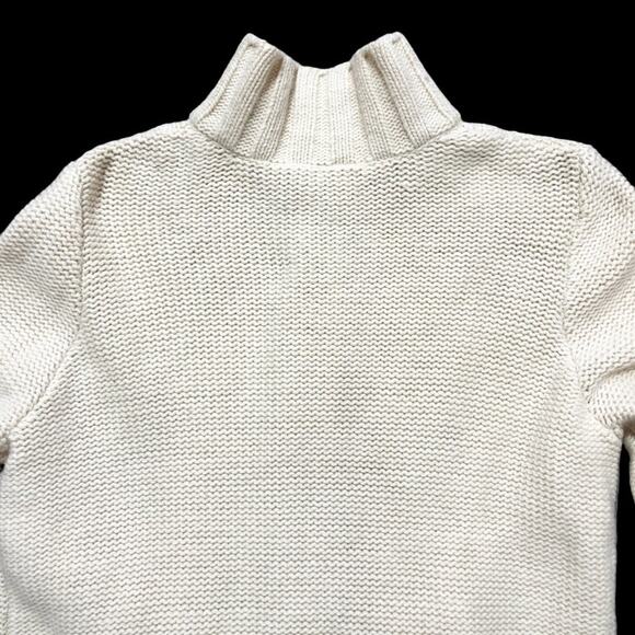 OLD NAVY Full Zip Chunky Cable Knit Lambswool Sweater Jacket in Cream SZ XL - Picture 5 of 10